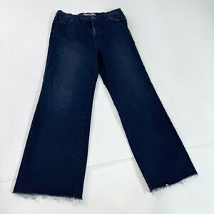 Joe's Jeans Womens 28 Dark Wash Straight Fray Hem High Rise Stretch